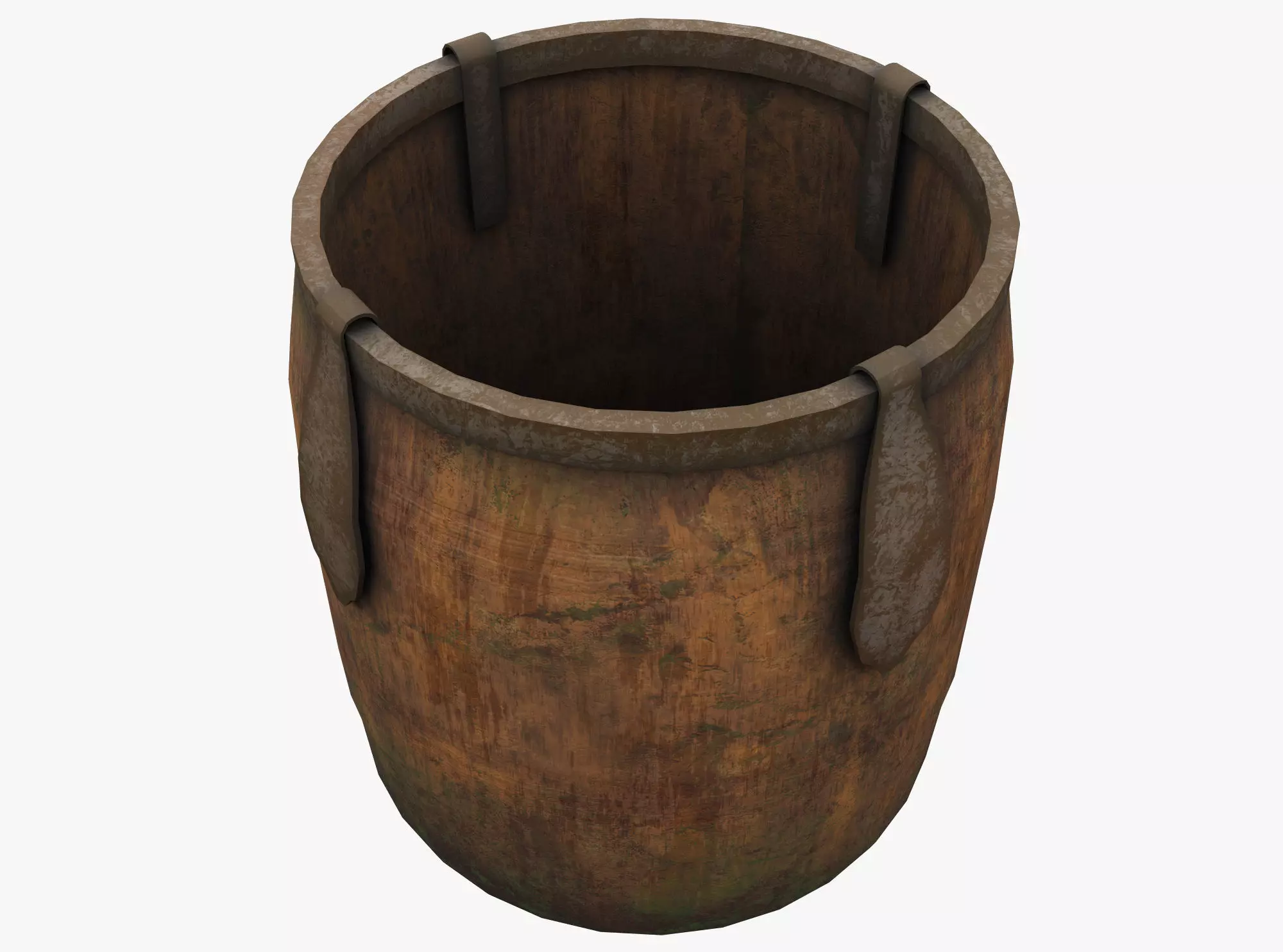 Wooden Aged Medieval Low-poly 3D model_0