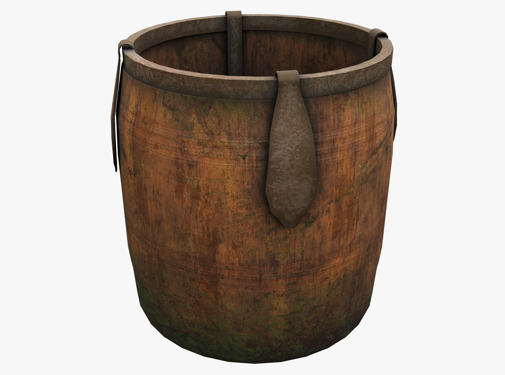 Wooden Aged Medieval Low-poly 3D model_1