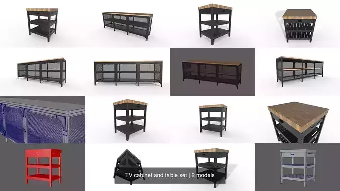 TV cabinet and table set