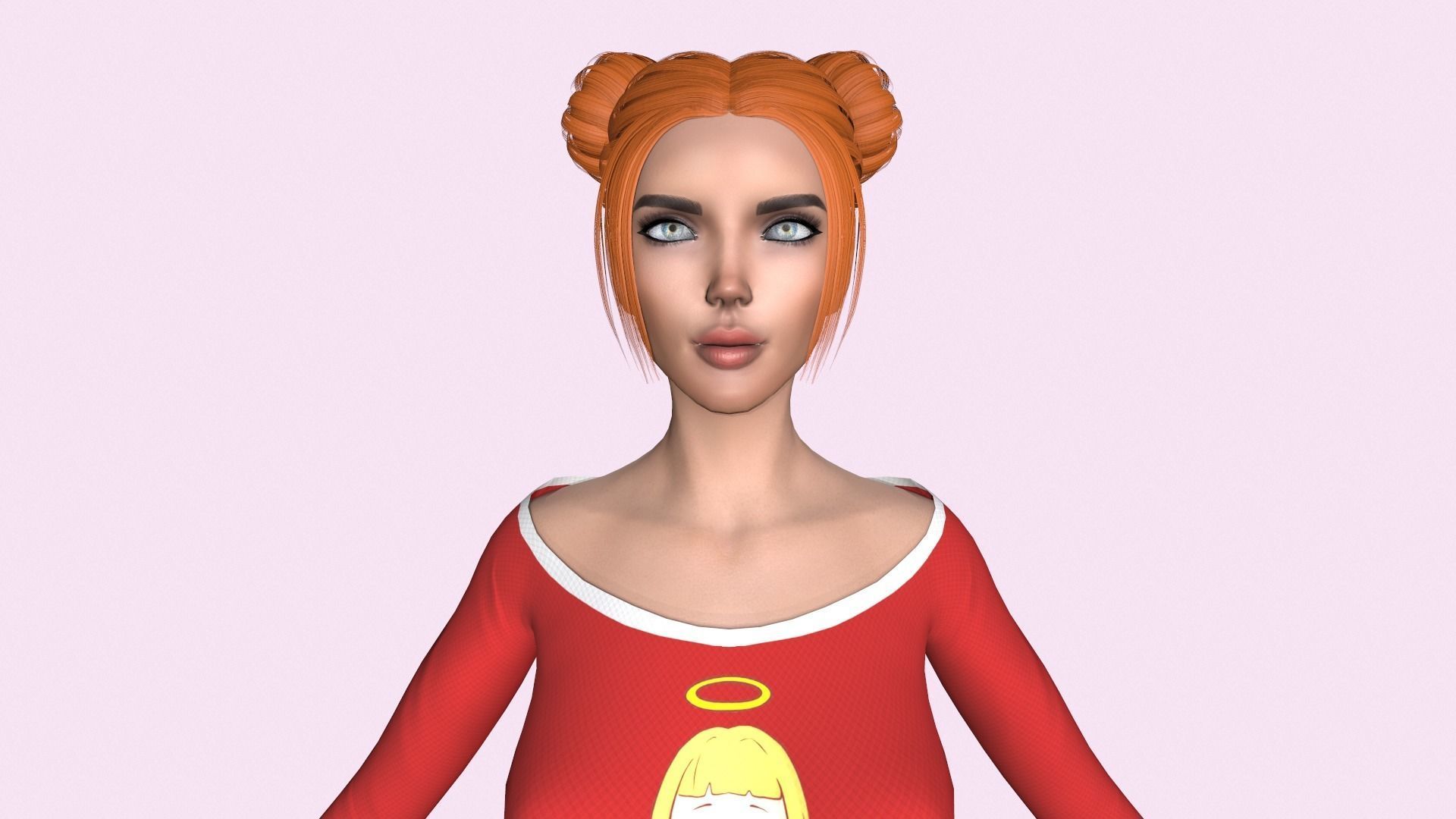 Maya Modular Girl 11 Low-poly 3D model_6