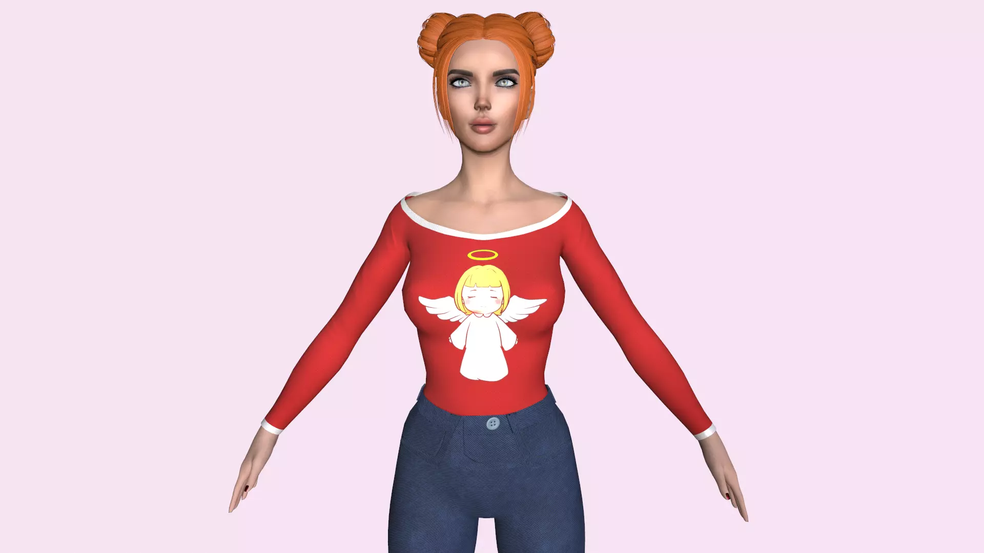 Maya Modular Girl 11 Low-poly 3D model_0