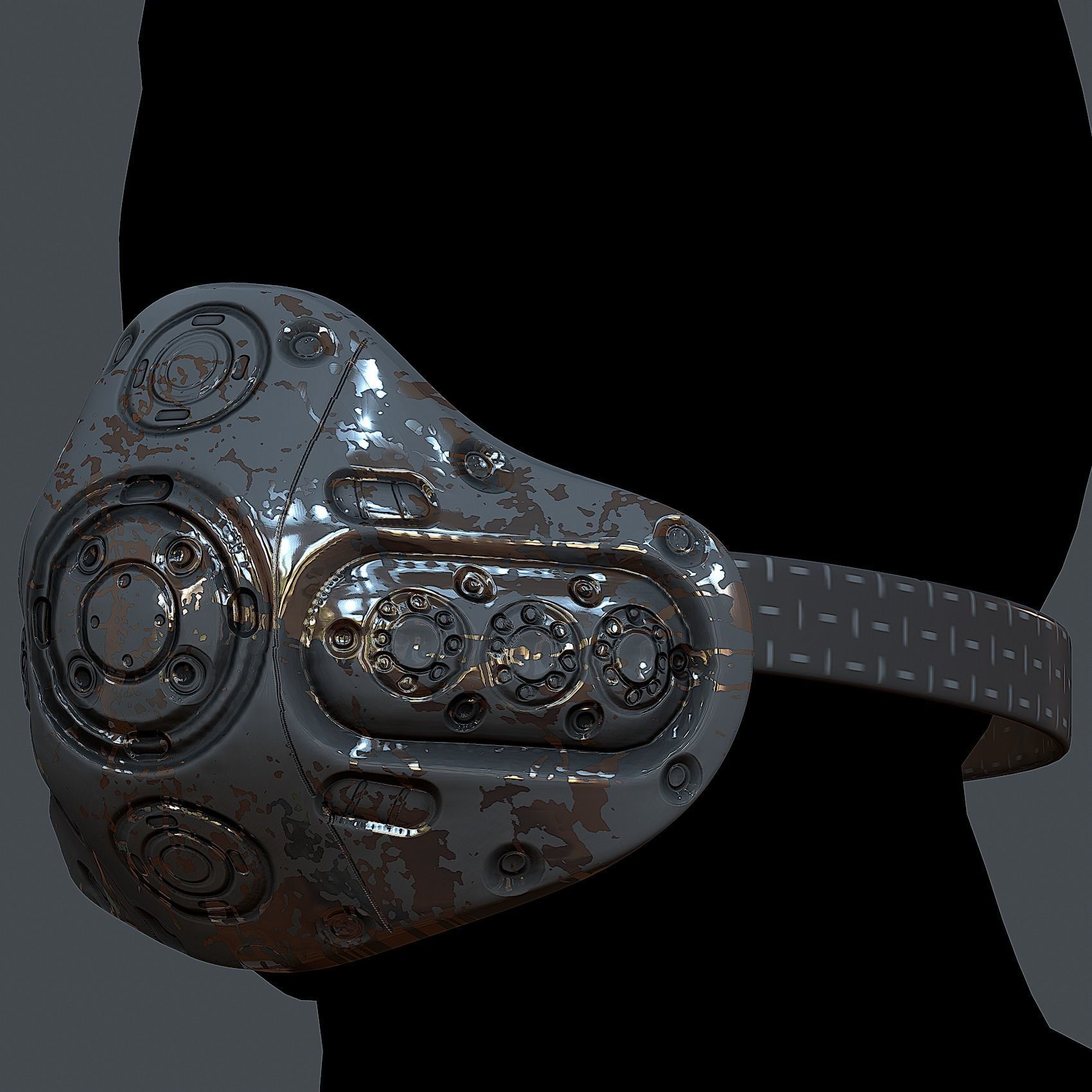 Helmet gas mask scifi military combat Low-poly Low-poly 3D model_1