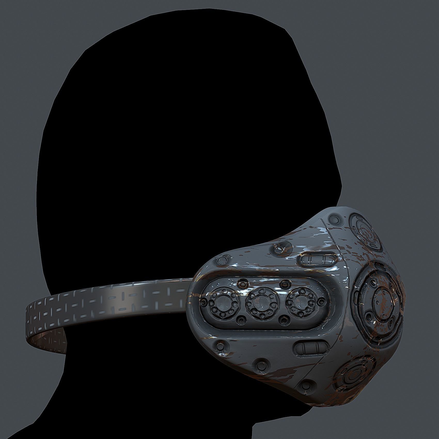 Helmet gas mask scifi military combat Low-poly Low-poly 3D model_8