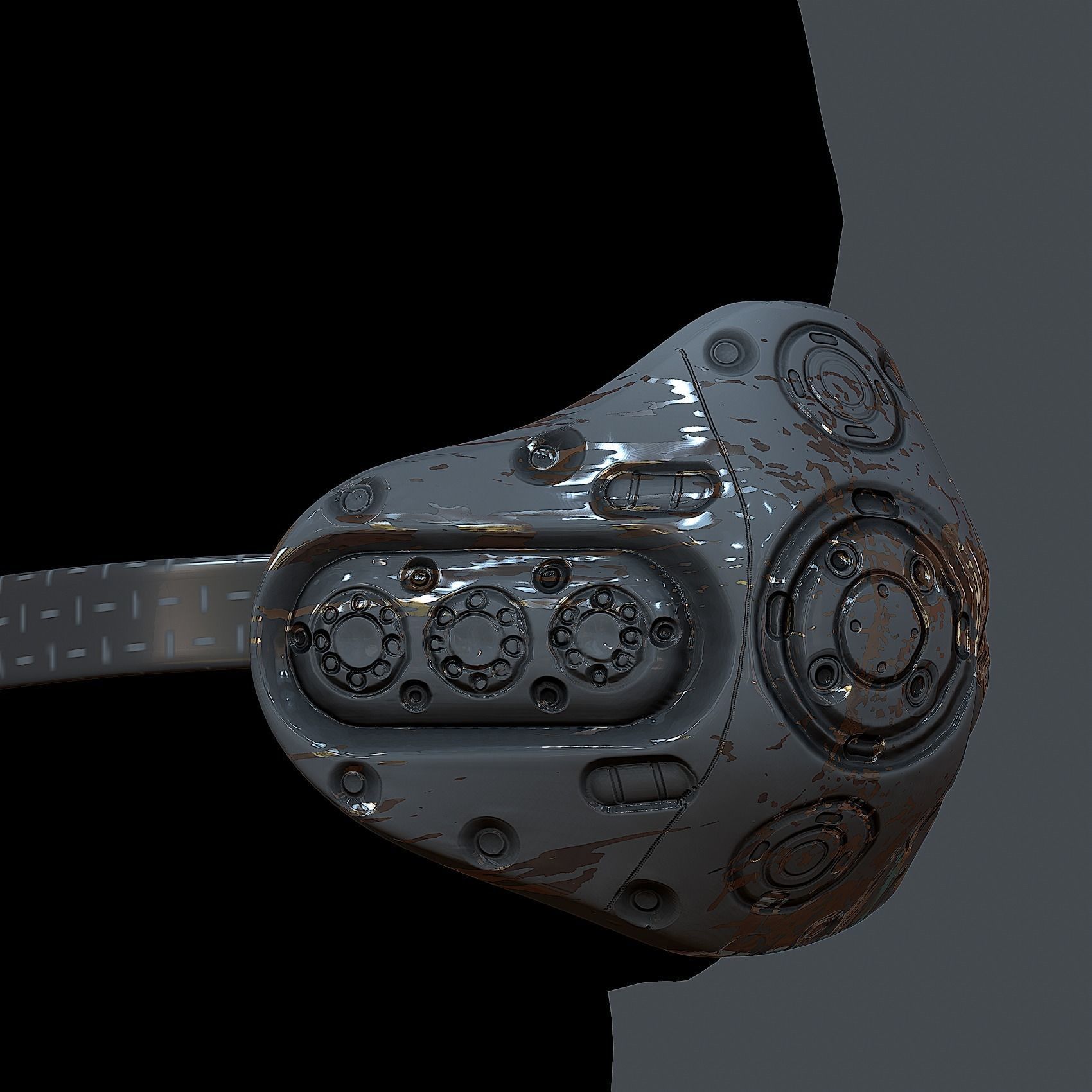 Helmet gas mask scifi military combat Low-poly Low-poly 3D model_2