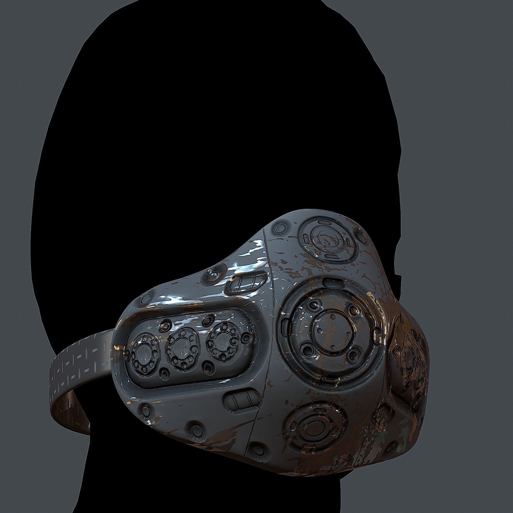 Helmet gas mask scifi military combat Low-poly Low-poly 3D model_6