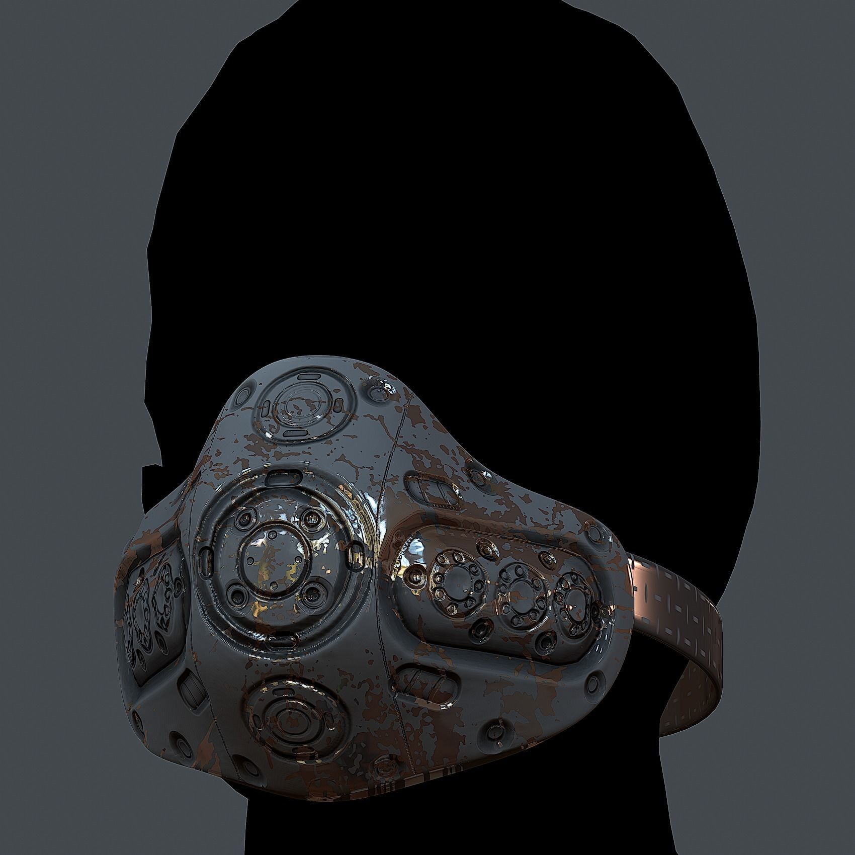 Helmet gas mask scifi military combat Low-poly Low-poly 3D model_5