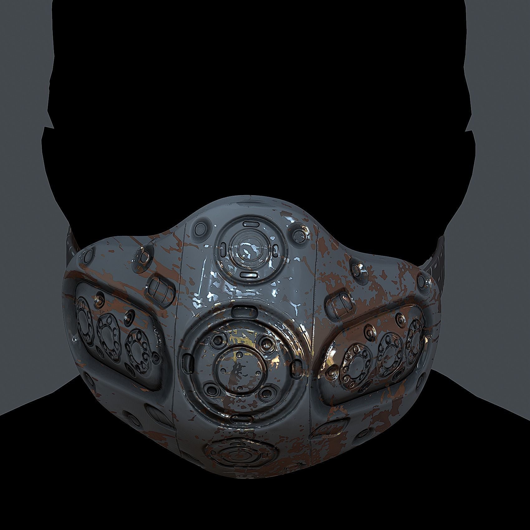 Helmet gas mask scifi military combat Low-poly Low-poly 3D model_4