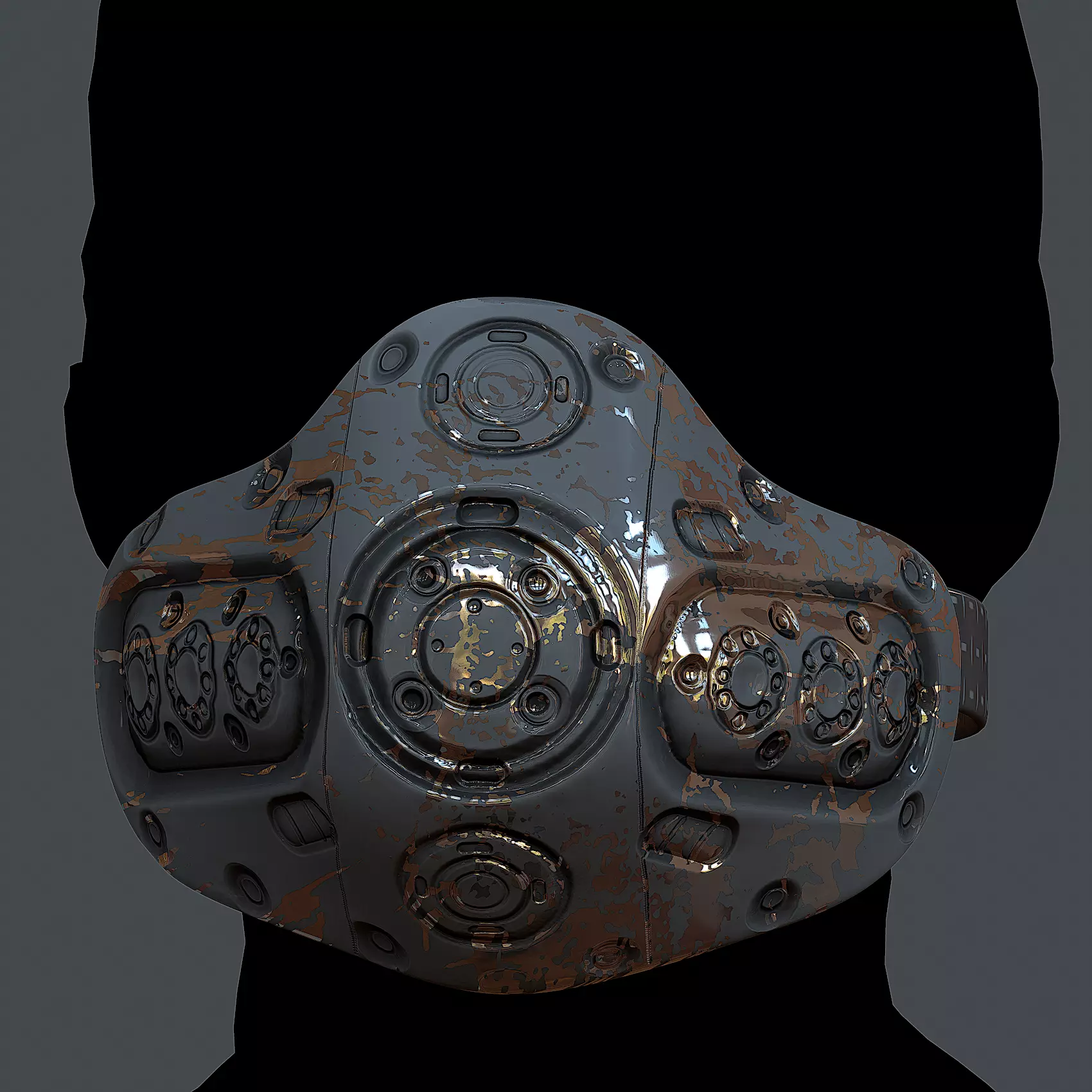 Helmet gas mask scifi military combat Low-poly Low-poly 3D model_0