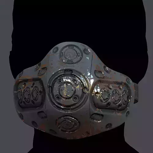 Helmet gas mask scifi military combat Low-poly