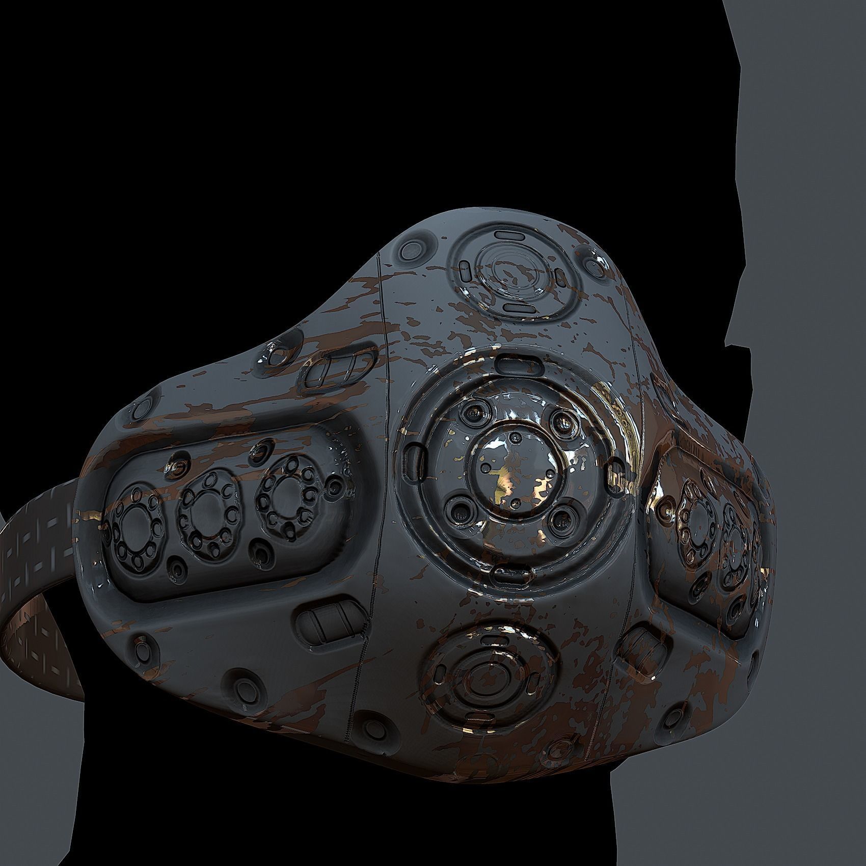 Helmet gas mask scifi military combat Low-poly Low-poly 3D model_3