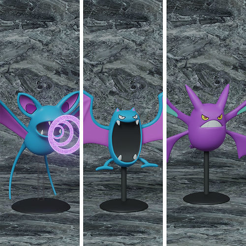 pokemon zubat evolution pack 3D print model
