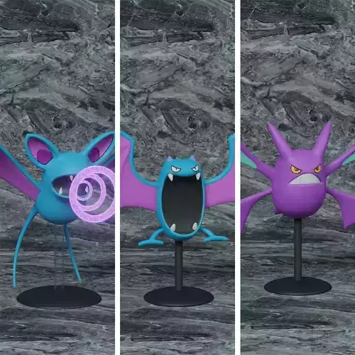 pokemon zubat evolution pack 3D print model