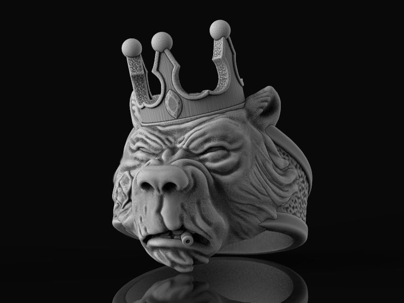 Ring Bear bully crown 3d model for 3d printing 3D print model 3D print model_17