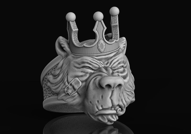 Ring Bear bully crown 3d model for 3d printing 3D print model 3D print model_25