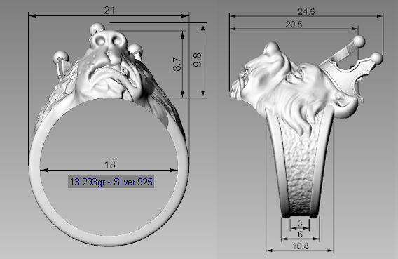 Ring Bear bully crown 3d model for 3d printing 3D print model 3D print model_26