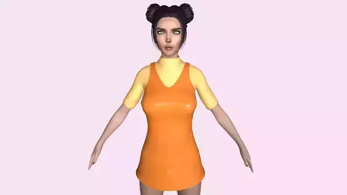 Maya Modular Girl 13 Low-poly 3D model