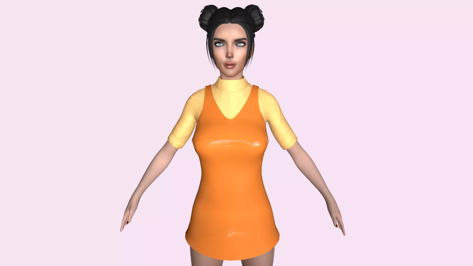Maya Modular Girl 13 Low-poly 3D model_0