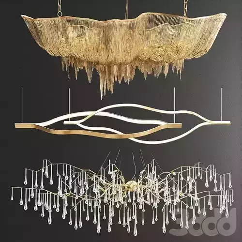 chandelier with gold and crystals hanging from it