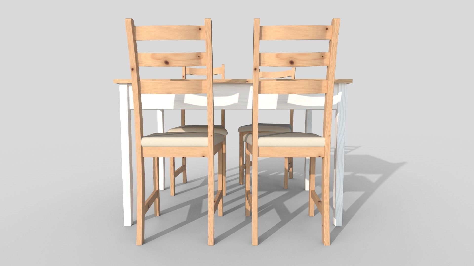 Table and 4 chairs and Table and 6 chairs 3D Model Collection_17