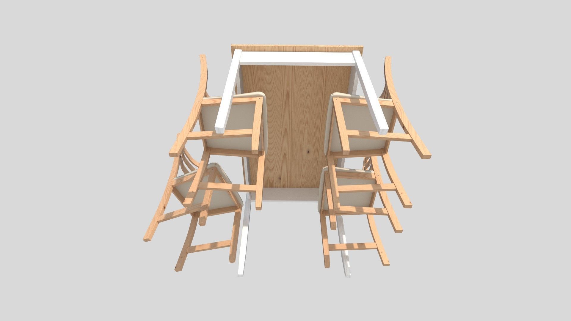 Table and 4 chairs and Table and 6 chairs 3D Model Collection_18