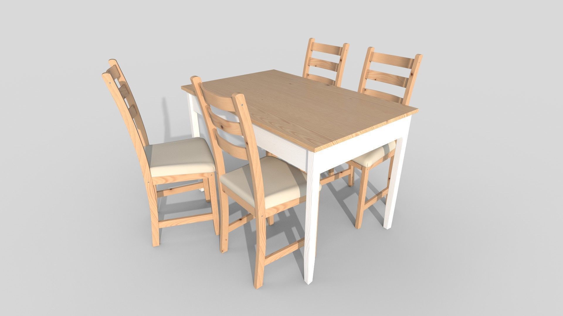 Table and 4 chairs and Table and 6 chairs 3D Model Collection_21