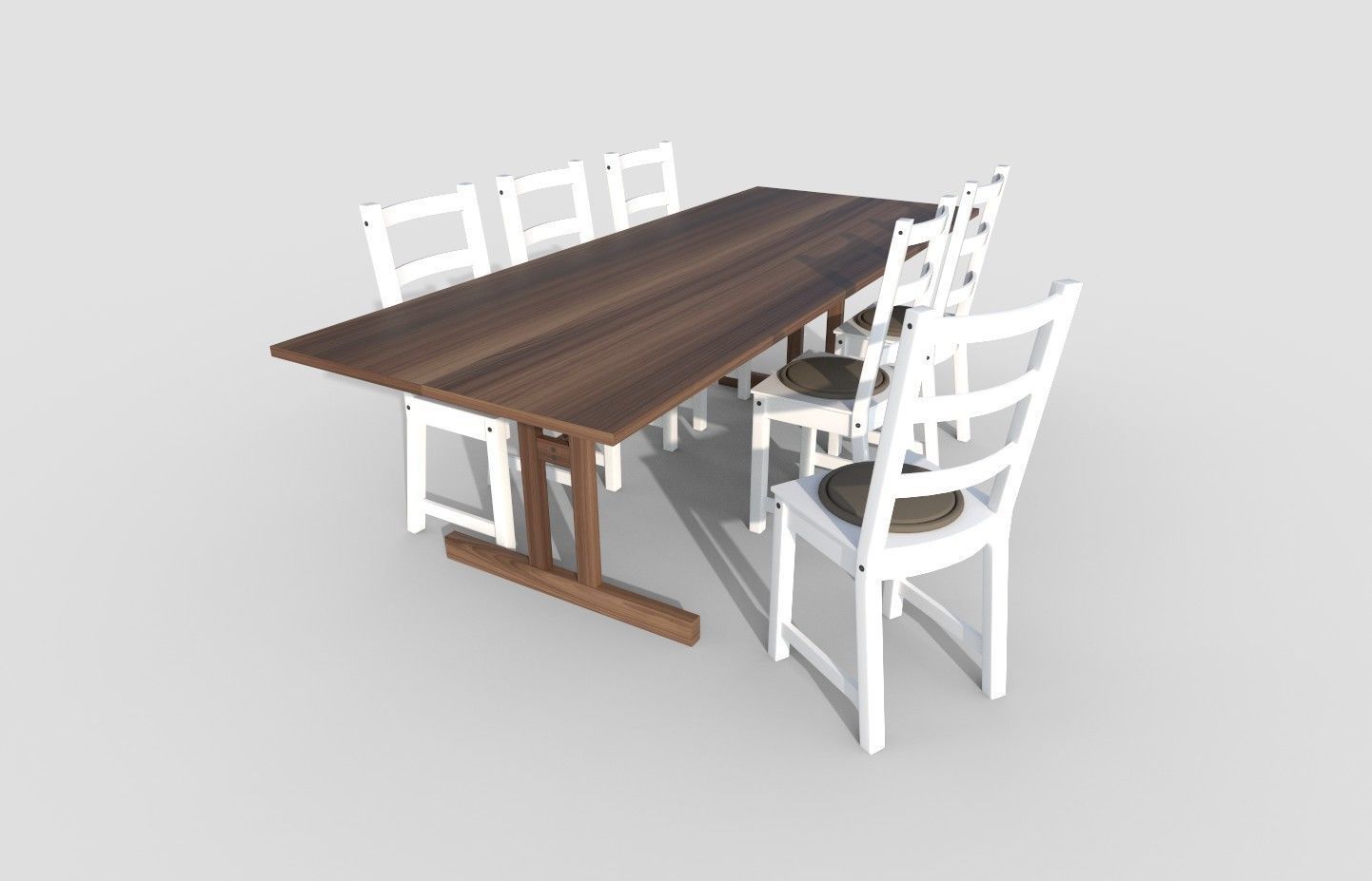 Table and 4 chairs and Table and 6 chairs 3D Model Collection_9