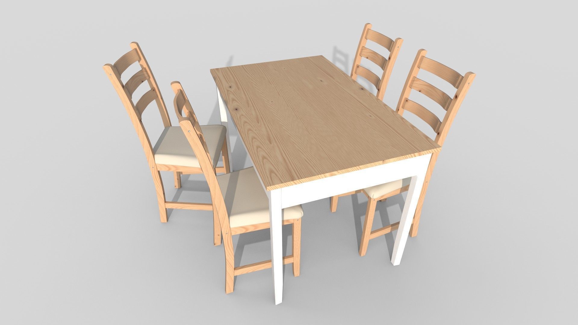 Table and 4 chairs and Table and 6 chairs 3D Model Collection_22