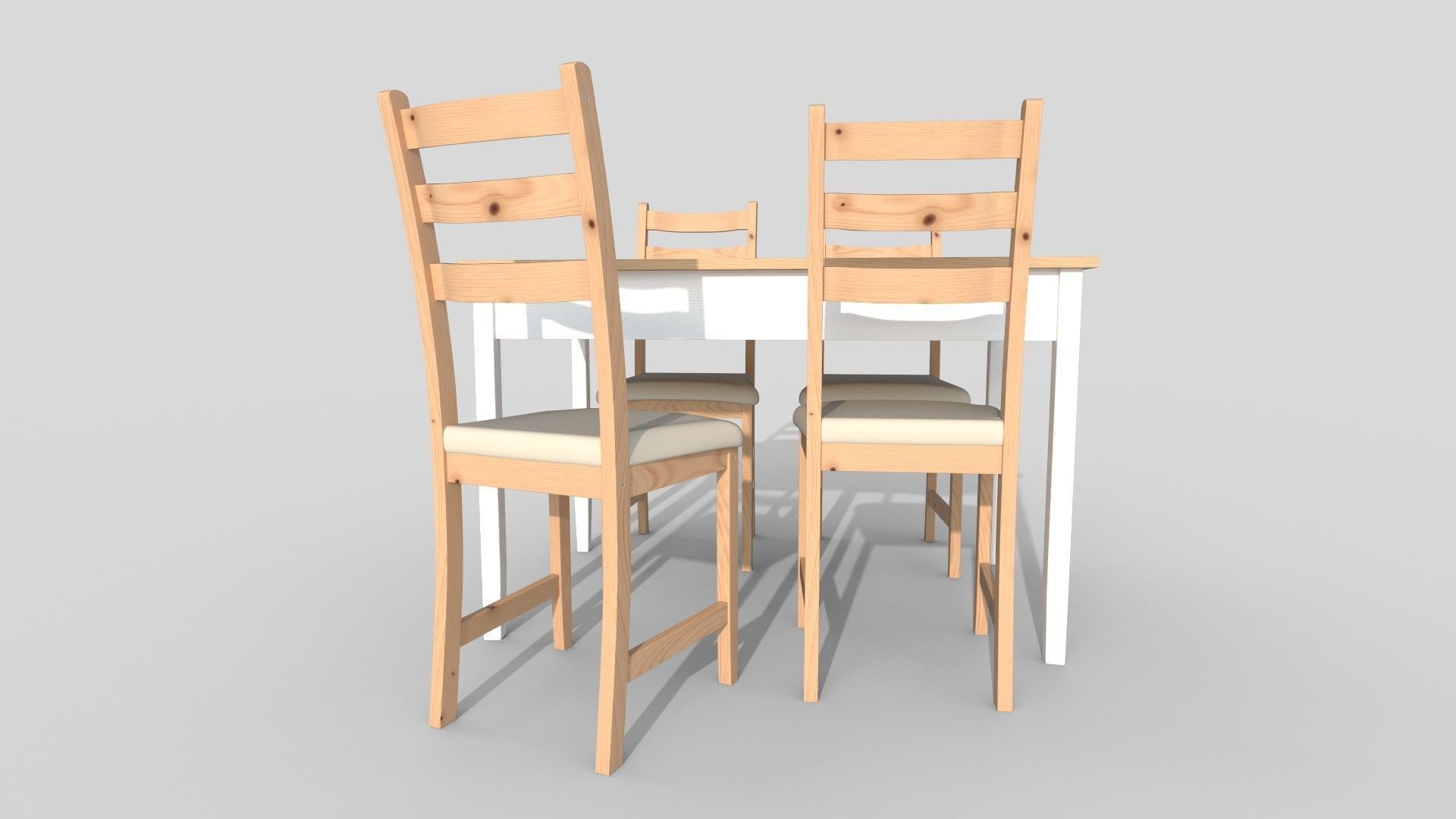 Table and 4 chairs and Table and 6 chairs 3D Model Collection_20