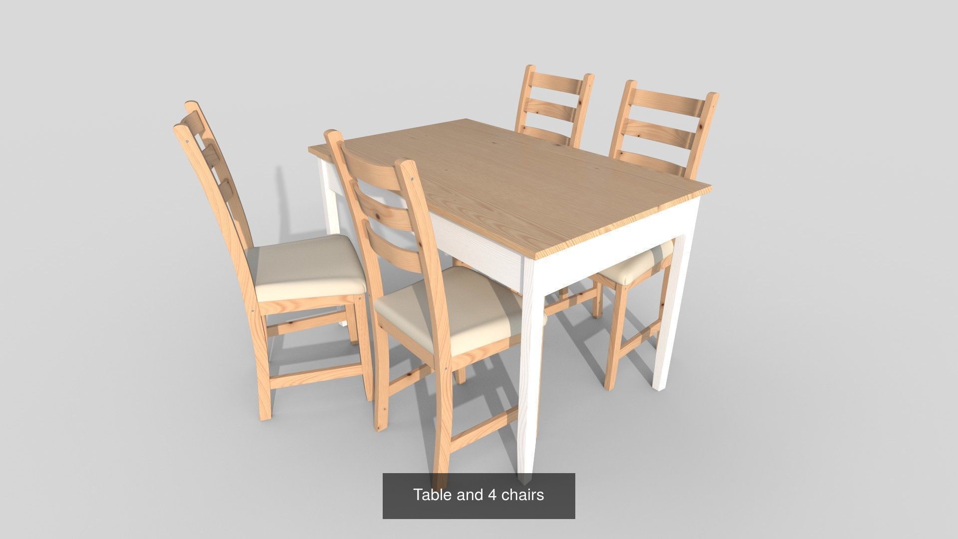 Table and 4 chairs and Table and 6 chairs 3D Model Collection_3