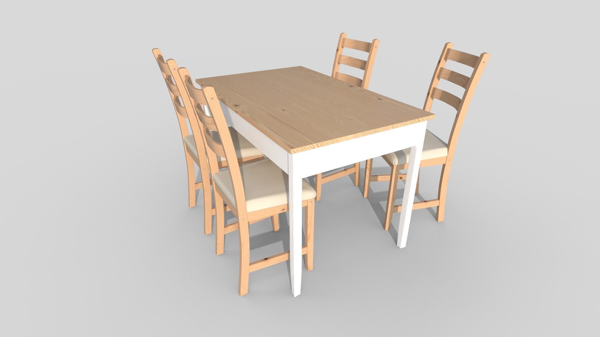 Table and 4 chairs and Table and 6 chairs 3D Model Collection_15