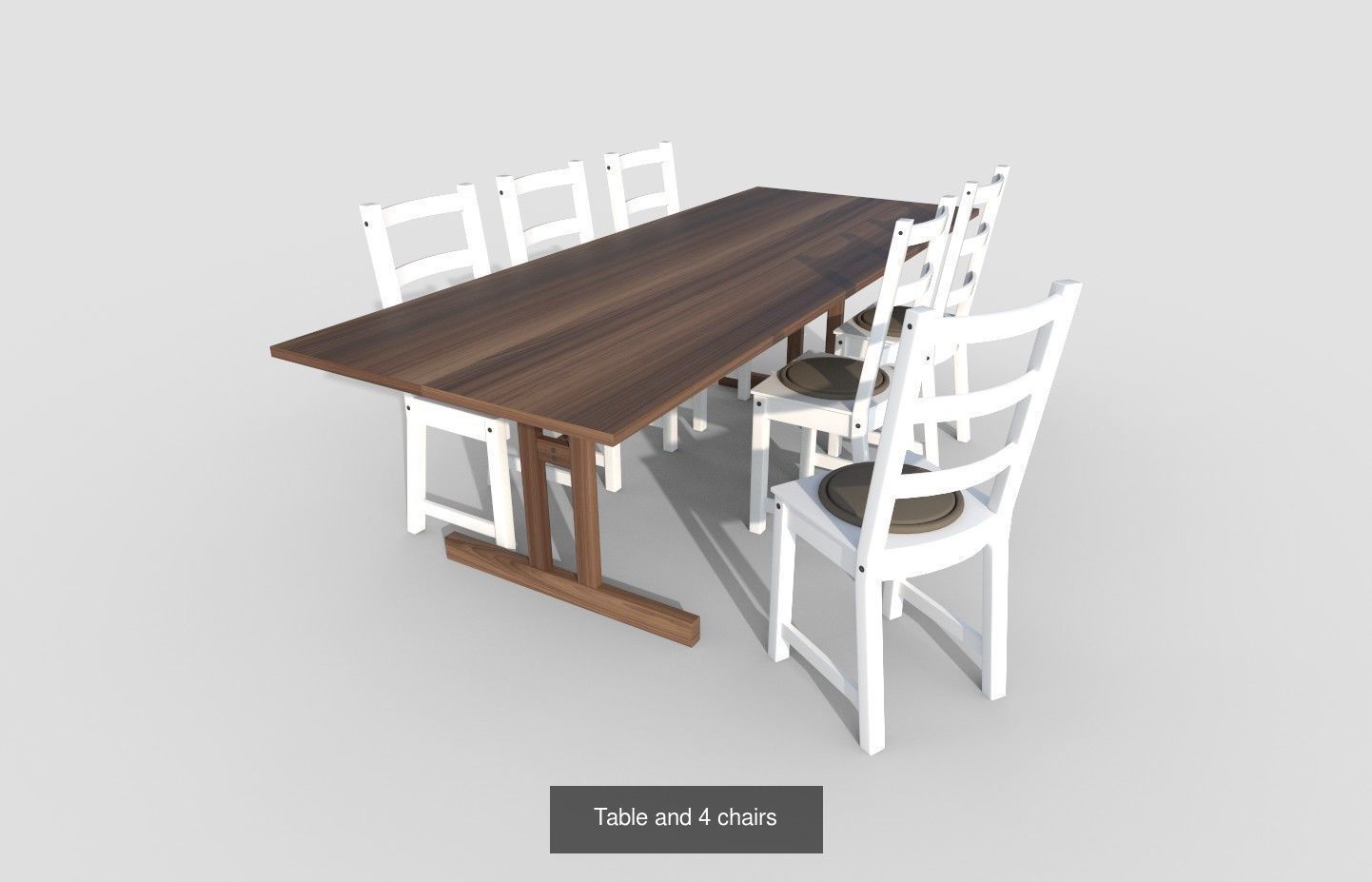 Table and 4 chairs and Table and 6 chairs 3D Model Collection_4