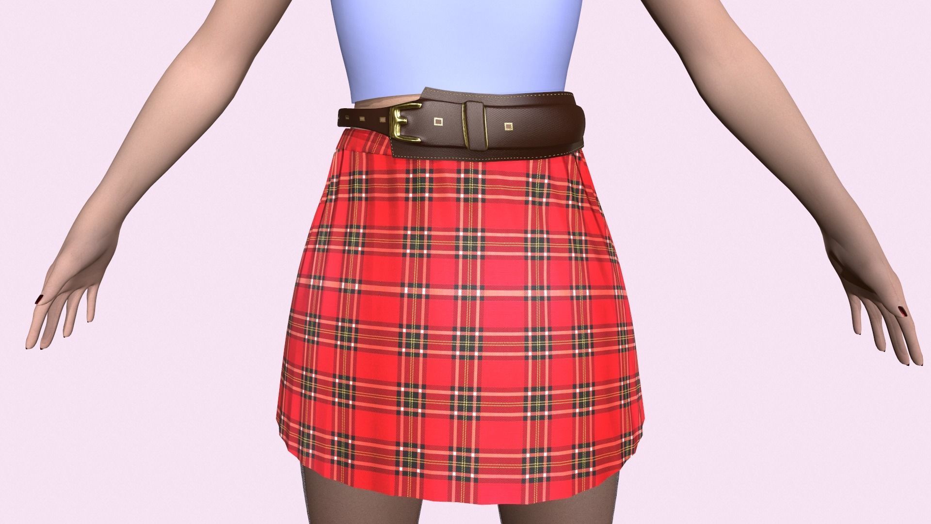 Maya Modular Girl 15 Low-poly 3D model_5