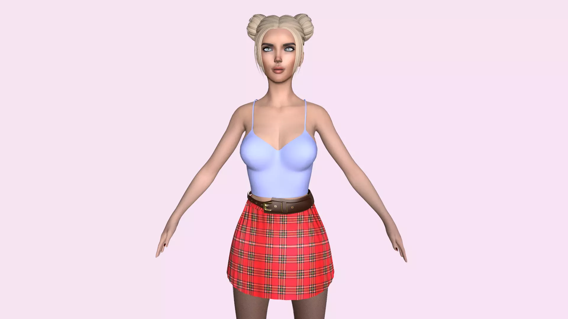 Maya Modular Girl 15 Low-poly 3D model_0