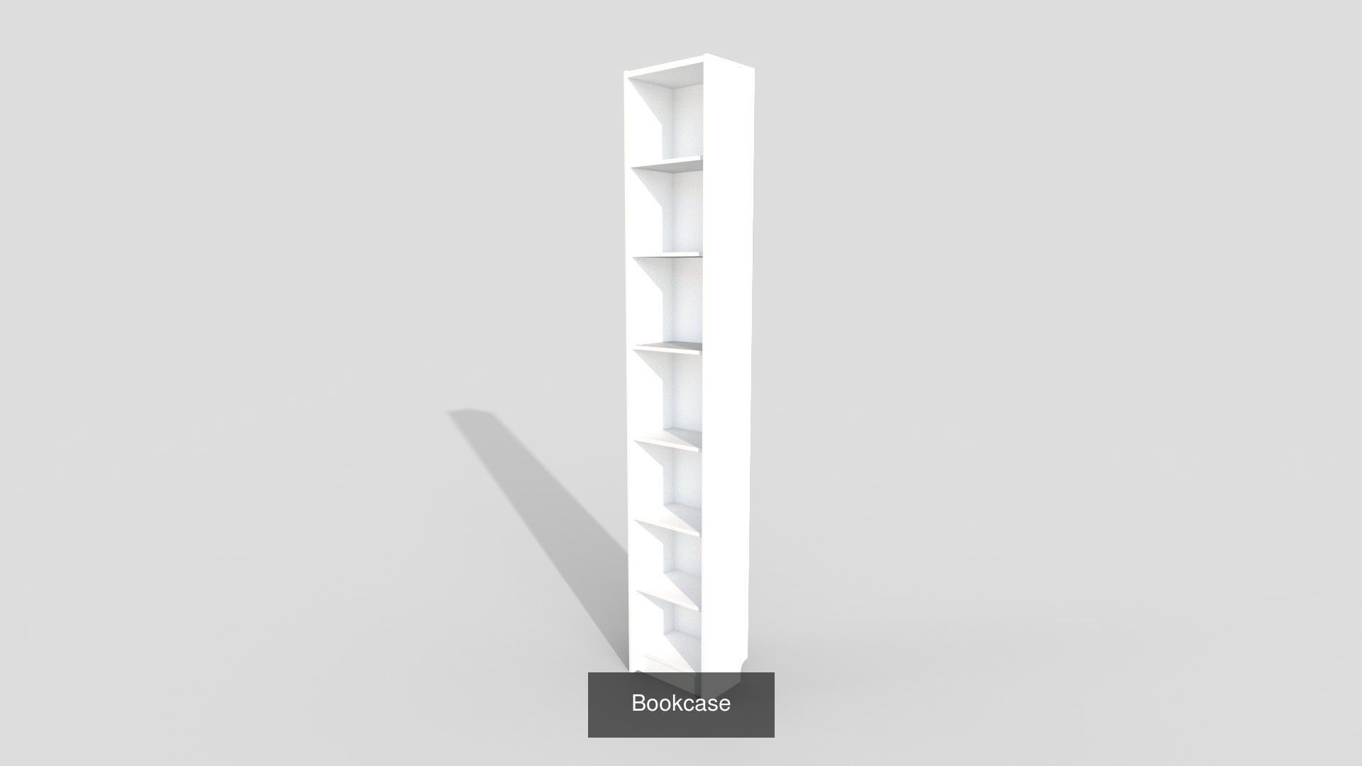 4 Bookcase set tall 3D Model Collection_8