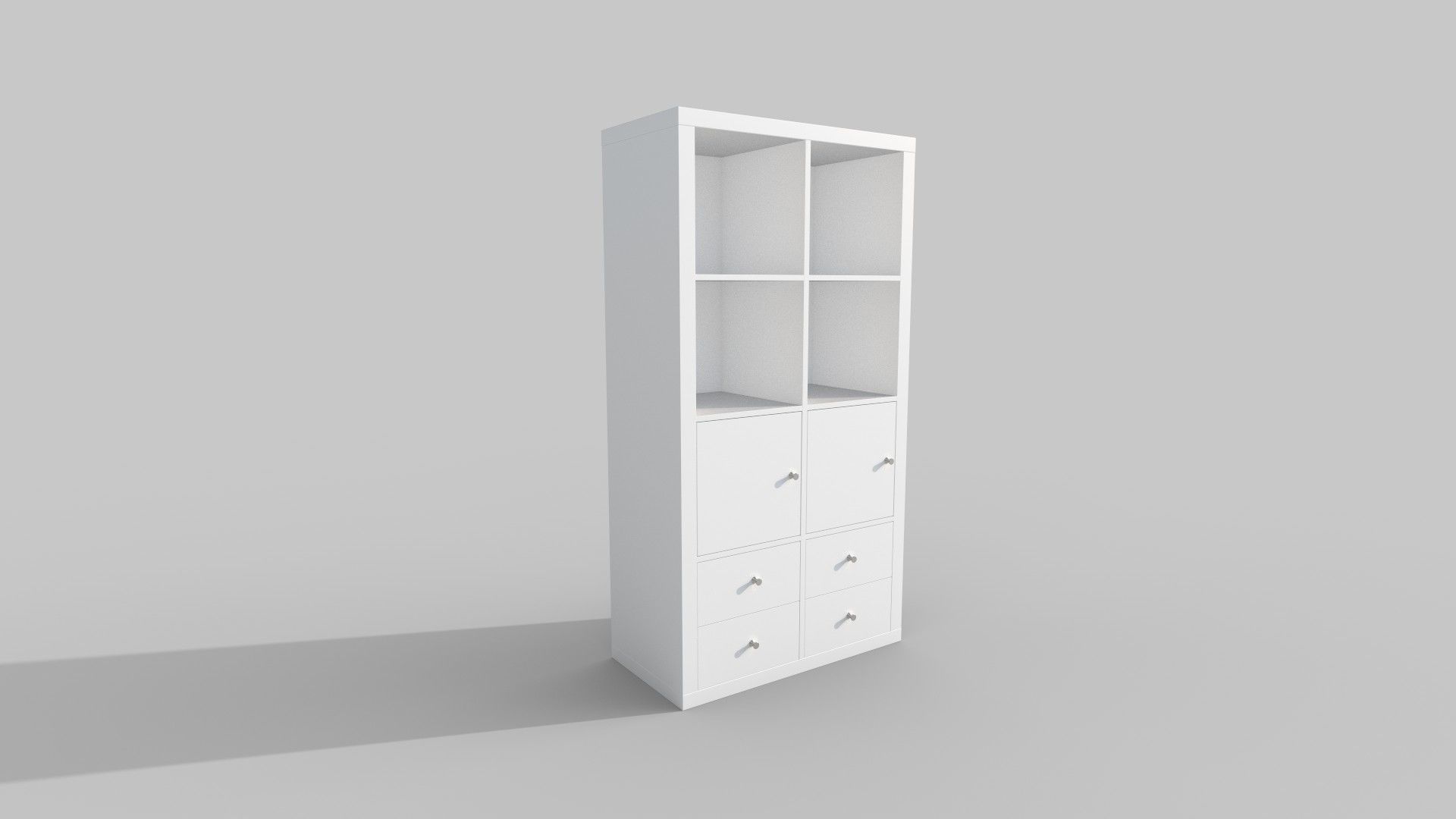 4 Bookcase set tall 3D Model Collection_11
