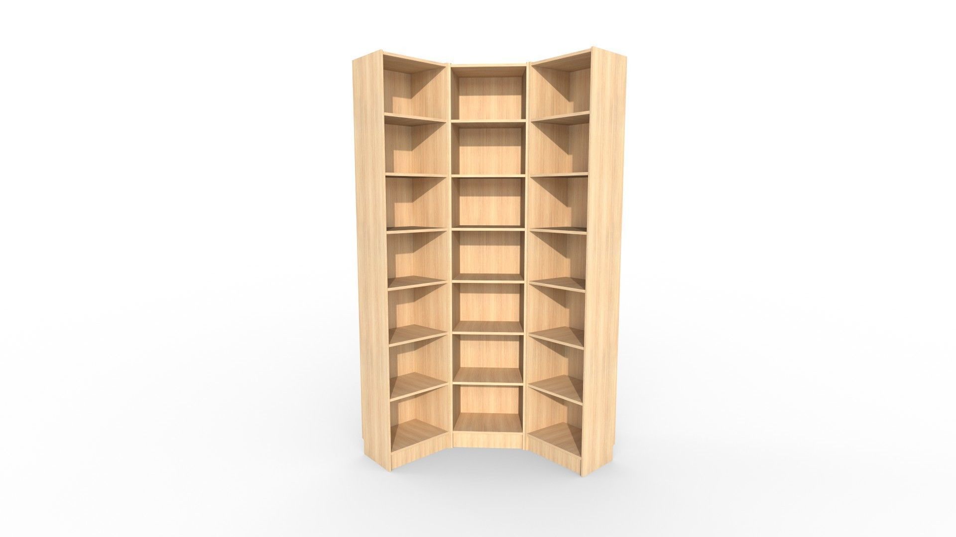 4 Bookcase set tall 3D Model Collection_16