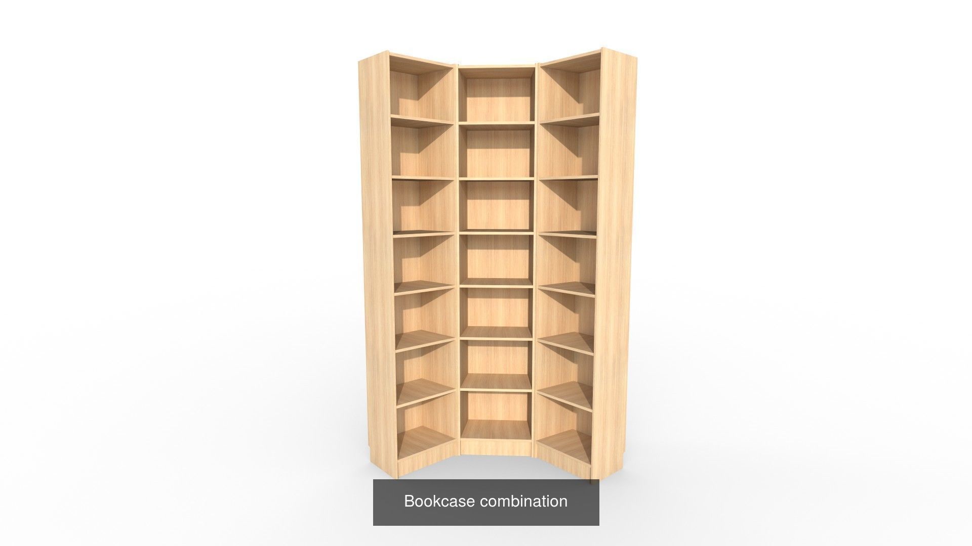 4 Bookcase set tall 3D Model Collection_5