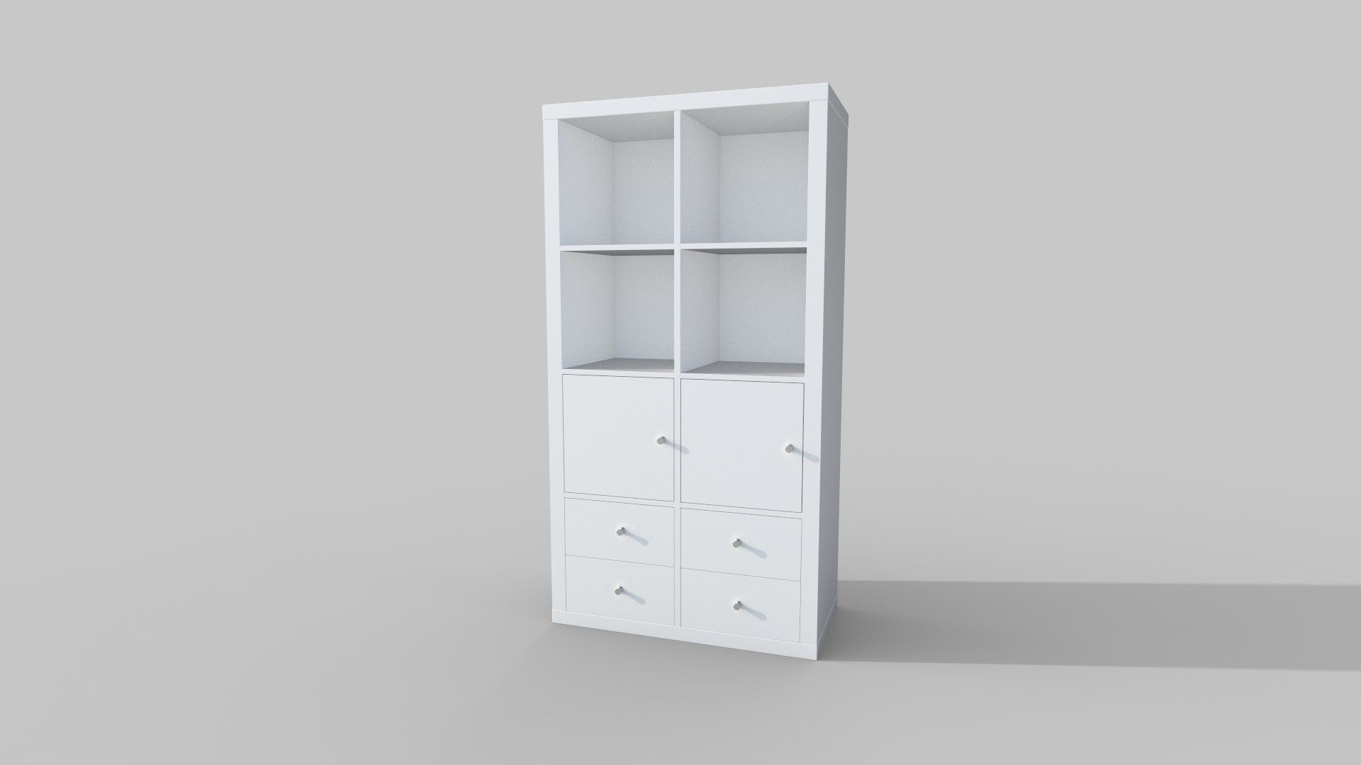 4 Bookcase set tall 3D Model Collection_12