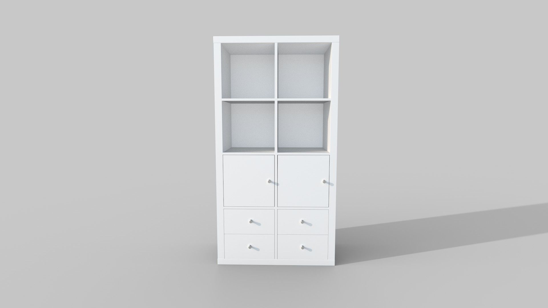 4 Bookcase set tall 3D Model Collection_10