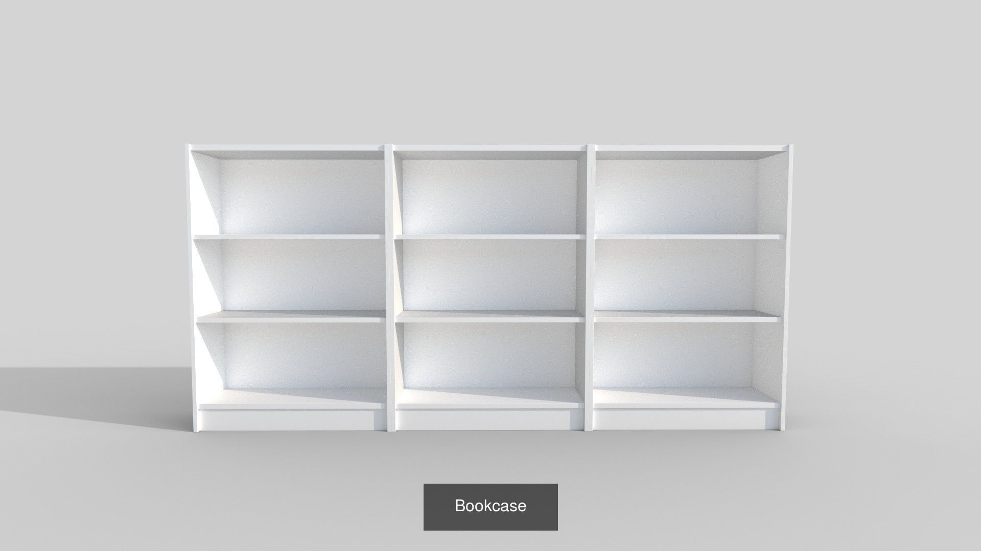 4 Bookcase set tall 3D Model Collection_7