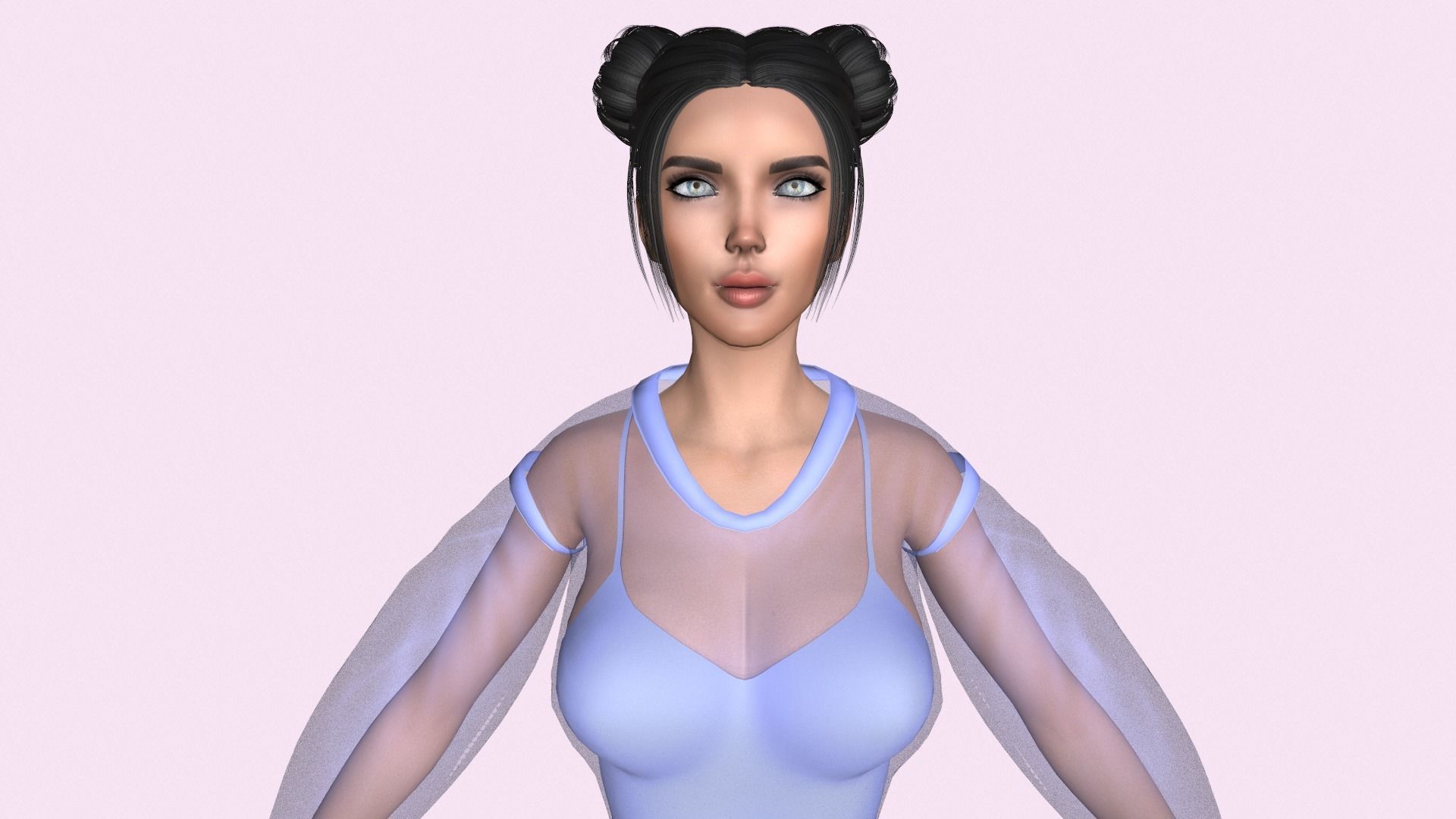 Maya Modular Girl 17 Low-poly 3D model_5