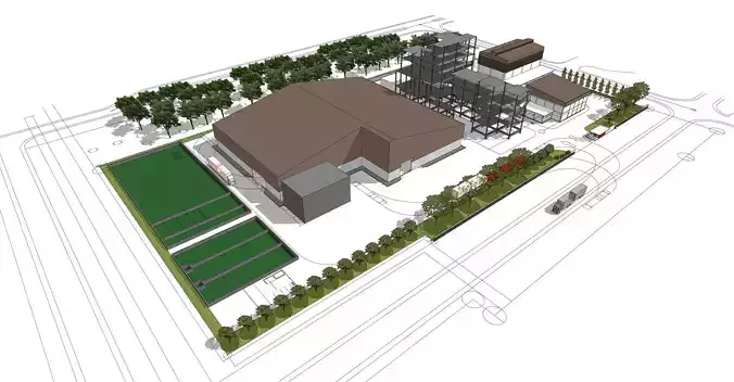 Factory layout -02 3D model