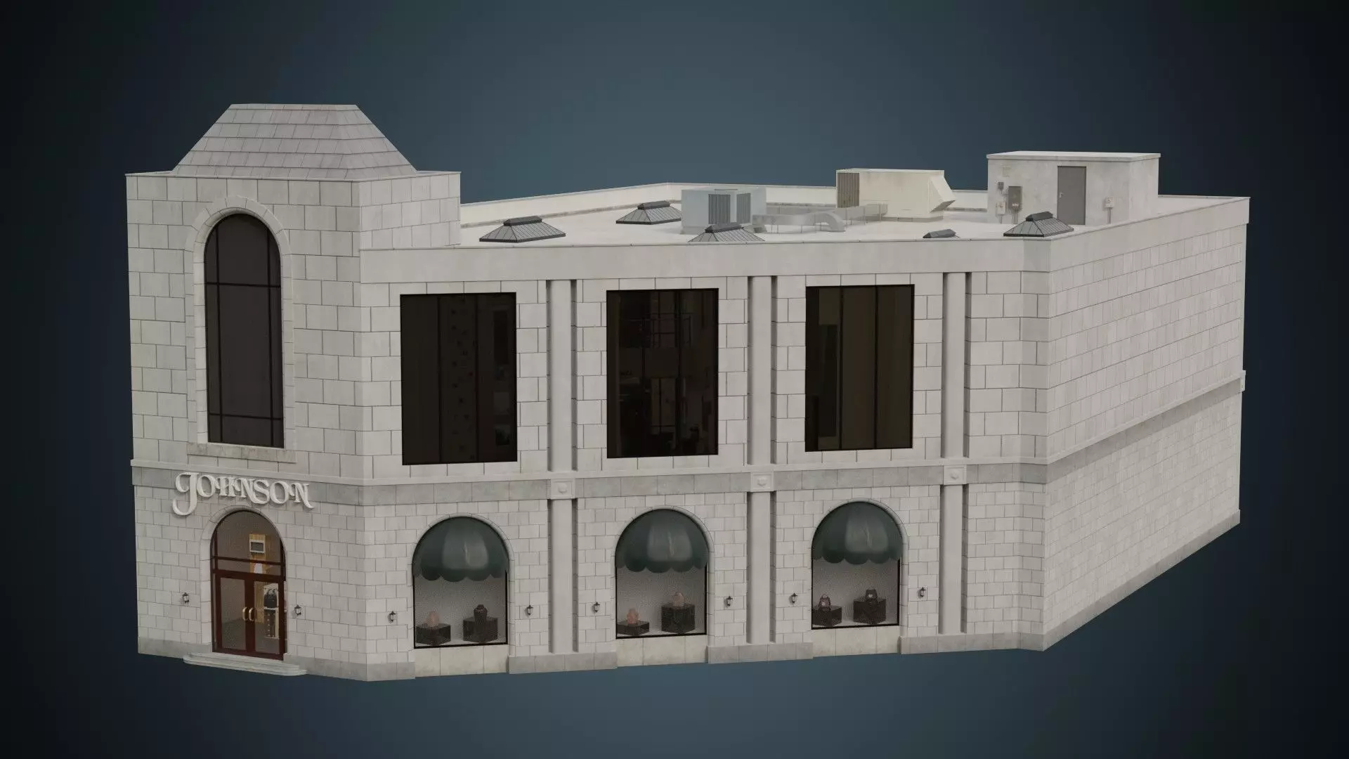 Building 25 Low-poly 3D model_0