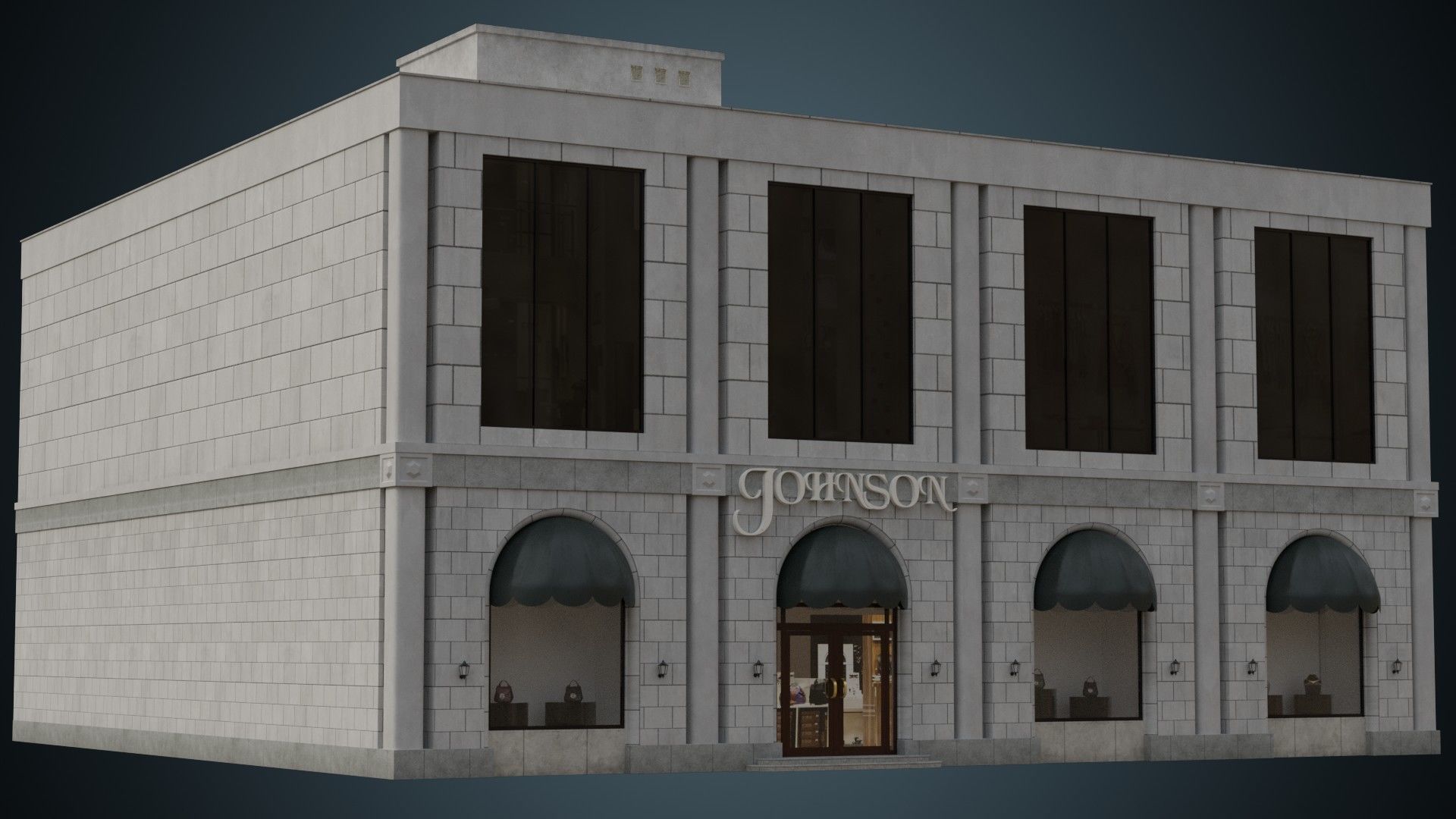 Building 25 Low-poly 3D model_3