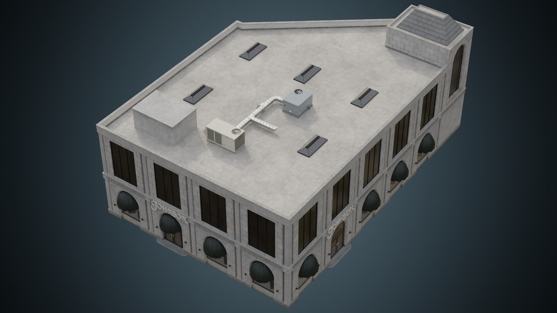 Building 25 Low-poly 3D model_2