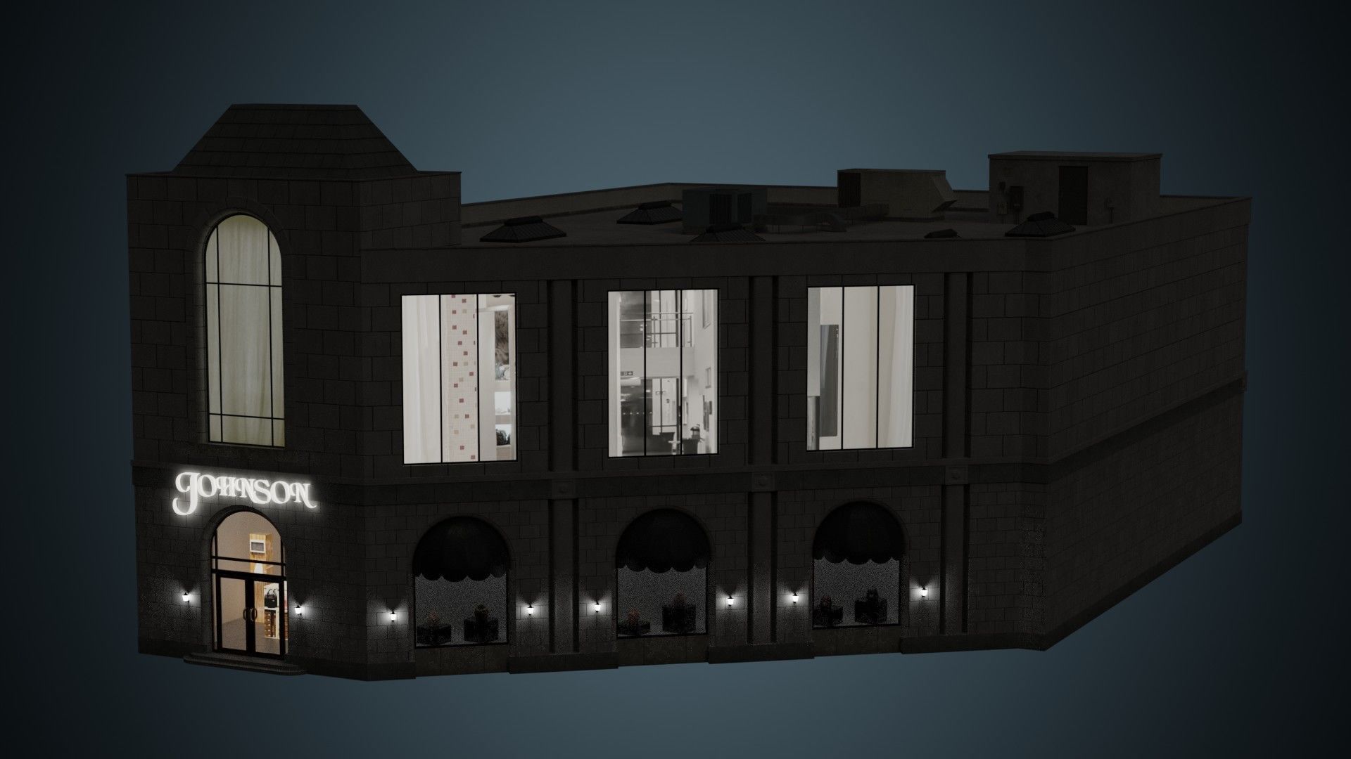 Building 25 Low-poly 3D model_9