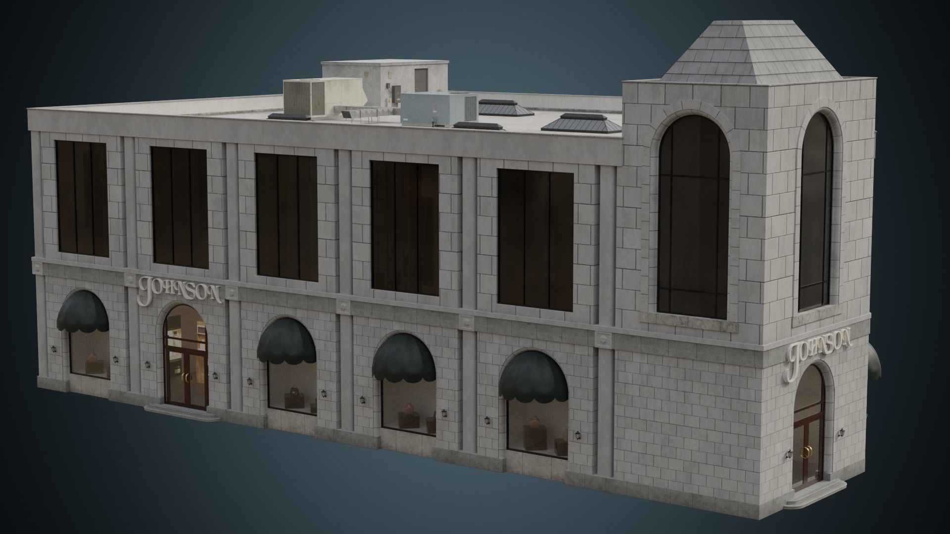 Building 25 Low-poly 3D model_1
