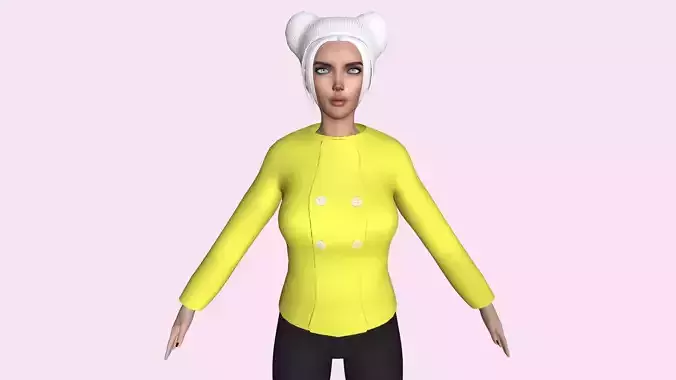 Maya Modular Girl 18 Low-poly 3D model