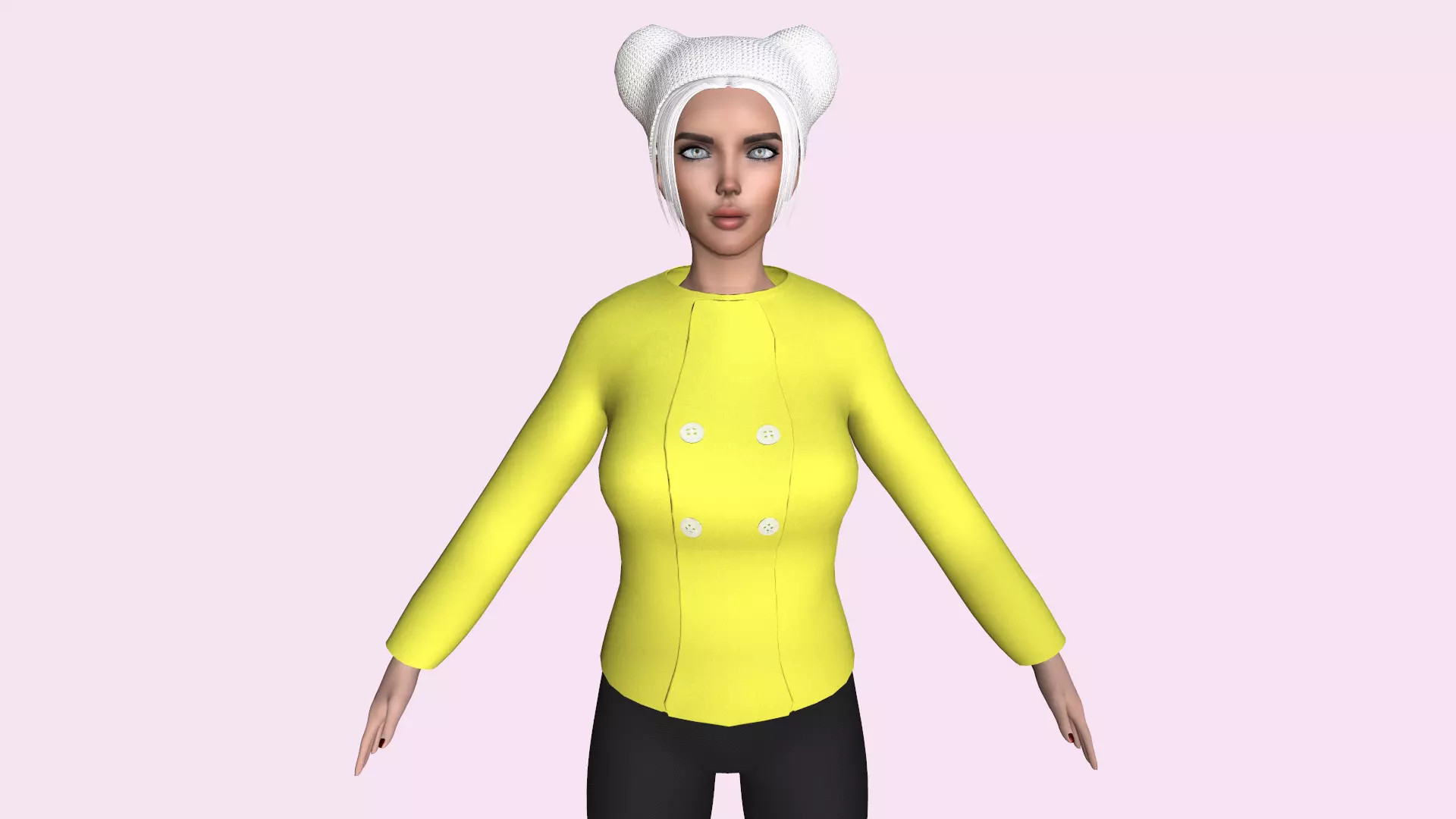 Maya Modular Girl 18 Low-poly 3D model_0