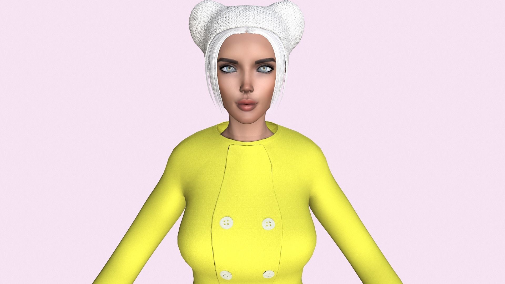 Maya Modular Girl 18 Low-poly 3D model_3